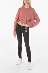 crew-neck M-IDAHI cropped sweater with breast pocket